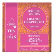 Apelsinų greipfrutų skonio arbata, žolelių mišinys, piramidės 3,5 g (50 vnt)