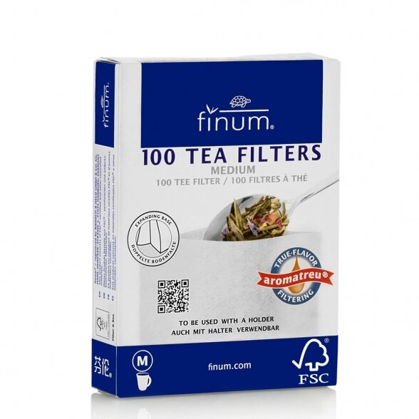 FINUM, popiernis filtras arbatai, M dydis (100 vnt.)