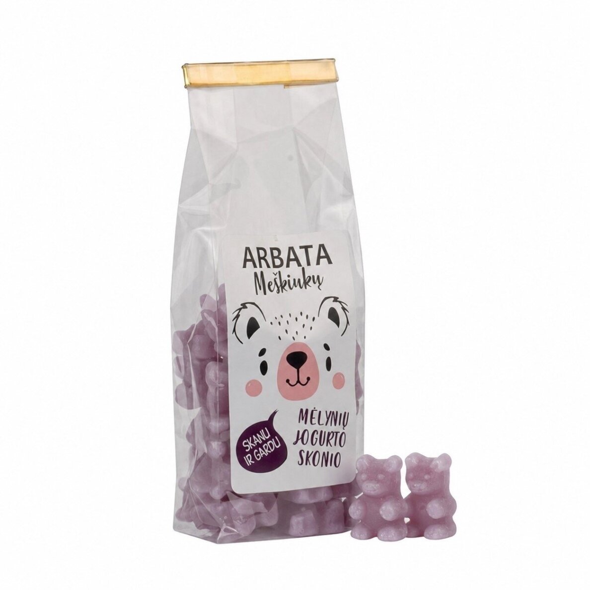 GUMMIES “TEA BEARS”, blueberry yoghurt flavour, 125 g GUMMIES “TEA BEARS”, blueberry yoghurt flavour, 125 g