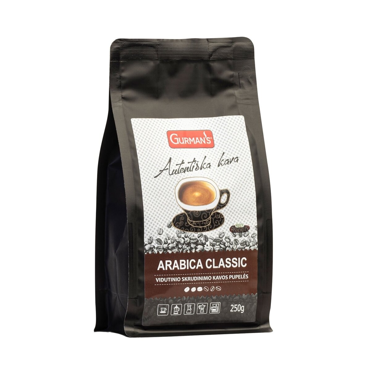 GURMAN'S ARABICA CLASSIC Coffee Beans, 250 g GURMAN'S ARABICA CLASSIC Coffee Beans, 250 g