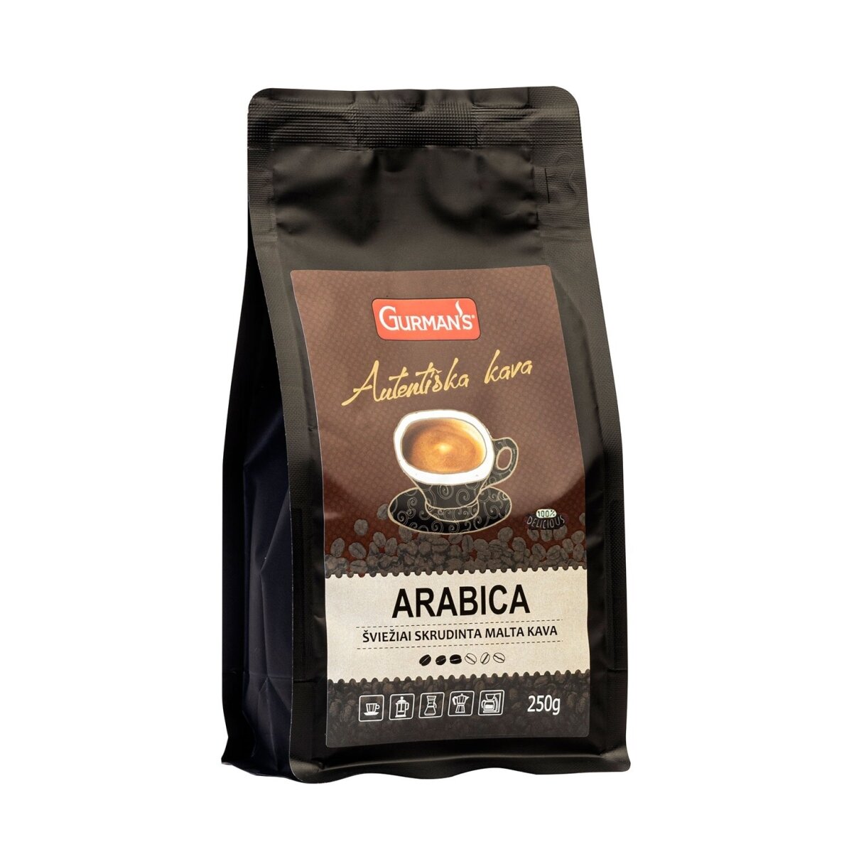GURMAN'S ARABICA Freshly Roasted Ground Coffee, 250 g GURMAN'S ARABICA Freshly Roasted Ground Coffee, 250 g