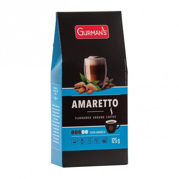 GURMAN'S AMARETTO flavoured ground coffee 125g