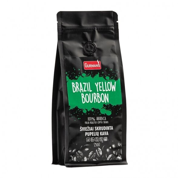 GURMAN'S BRAZIL YELLOW BOURBON šviežiai skrudintos kavos pupelės 250g