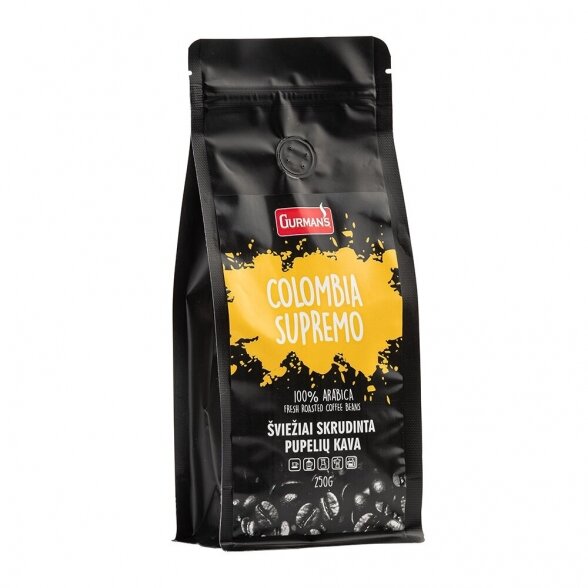 GURMAN'S COLOMBIA SUPREMO single origin coffee beans 250g