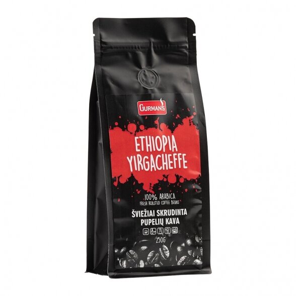 GURMAN'S ETHIOPIA YIRGACHEFFE single origin coffee beans 250g