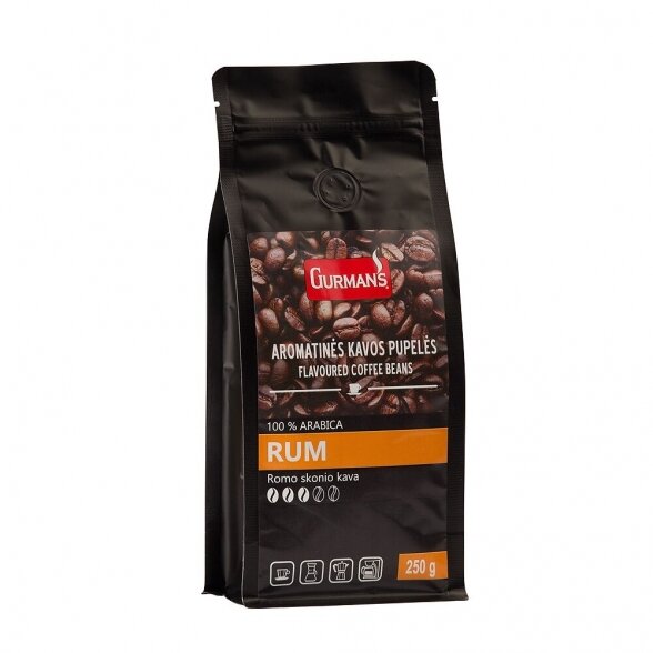 GURMAN'S RUM flavoured coffee beans, 250g