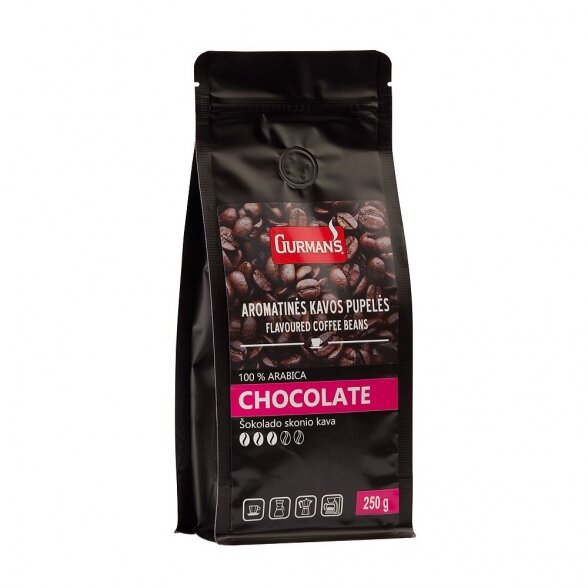 GURMAN'S Chocolate flavoured coffee beans, 250g