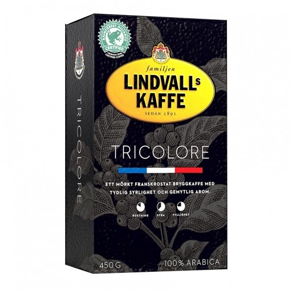 LINDVALL'S TRICOLORE ground coffee, 450 g