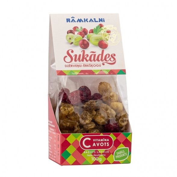 Candied gooseberries and cranberries, 100g