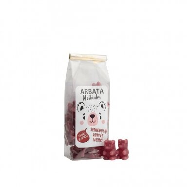 GUMINUKAI „ARBATOS MEŠKIUKAI“, spanguolių ir vanilės skonio, 125 g GUMINUKAI „ARBATOS MEŠKIUKAI“, spanguolių ir vanilės skonio, 125 g